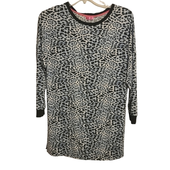 Betsey Johnson | Women's Animal Print Long Sleeve Gown or PJ Top (Size Medium) - Picture 1 of 10